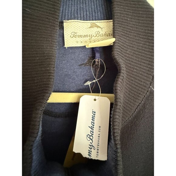 NEW WITH TAG TOMMY BAHAMA REVERSIBLE FLIPSIDE HALF ZIP NAVY BLUE AFTER DARK XXL - Picture 2 of 2